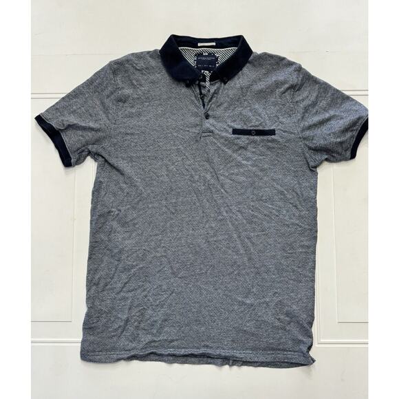 Denim & Flower Other - Denim & Flower Polo Shirt Medium Adult Blue Gray Pocket Casual Mens L